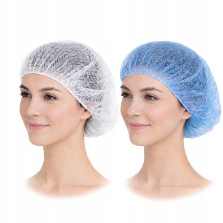 ZESTAW CZEPKÓW SIATECZKA BIAŁY I NIEBIESKI