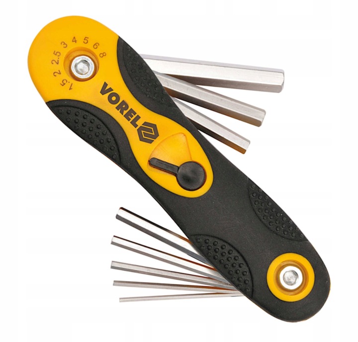 KLUCZE HEX 1,5-8 mm, CR-V, ZESTAW 8 szt.