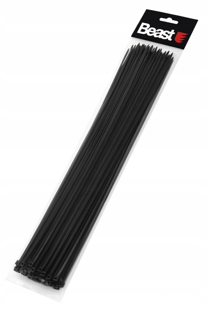 OPASKI-ZACISKOWE-kablowe-TRYTYTKI-czarne-DLUGIE-500-mm-Beast-zestaw-90-szt-Kod-producenta-198502